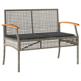 5 Piece Garden Dining Set with Cushions Grey Poly Rattan 3213577