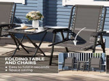Three-Piece Garden Table and Chair Set - Black T3398P323786