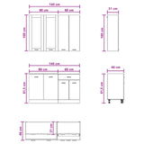 Kitchen Unit LYON 4 pcs Concrete Grey Engineered Wood 3438366