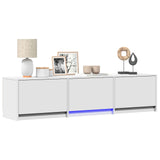 TV Cabinet with LED White 165 x 34 x 40 cm Engineered Wood 3418722