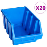 Stacking Storage Bins 20 pcs Blue Plastic 146285