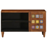 TV Cabinet with Storage Walnut 80 x 33 x 46 cm Solid Mango Wood 4018239
