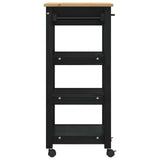 Kitchen Trolley MONZA Black 48 x 40 x 88.5 cm Solid Pine Wood 42027031