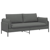 3-Seater Sofa Dark Grey 222 x 81 x 89 cm Fabric 42048630