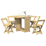 5 Piece Butterfly Dining Set Corona Foldable Wax Brown Pinewood 3295716