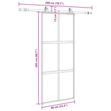Sliding Door with Hardware Set Black 90x205 cm Tempered Glass 3375881