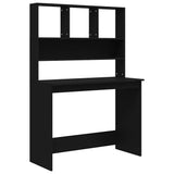 Desk with Shelves Black 102x45x148 cm Engineered Wood 823001