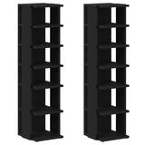 Shoe Cabinets 2 pcs Black Oak 25x27x102 cm Engineered Wood 862067