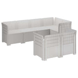 7-Seater Garden Sofa Rattan Look PP White 3444140