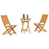 Folding Bistro Set Folding 3 pcs Brown Solid Acacia Wood 3375692
