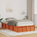 Bed Frame Wax Brown 75 x 190 cm Solid Pine Wood 872763