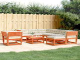 8 Piece Garden Lounge Set with Cushions Wax Brown Solid Wood Pine 3216952