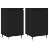 Sideboards 2 pcs Black 40x35x70 cm Engineered Wood 831039