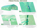 Polytunnel Greenhouse with Windows and Door, Walk in Greenhouse for Garden, Backyard T3398P377682