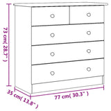 Chest of Drawers ALTA White 77x35x73 cm Solid Wood Pine 353922