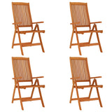 Garden Chair Set of 4 Solid Wood Eucalyptus Wood with Oil Finish 3087344