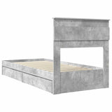 Storage Bed Concrete Grey 100 x 200 cm Engineered Wood 3409935