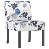 Slipper Chair Blue Flower Fabric 352461
