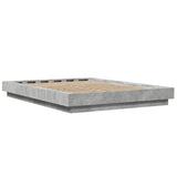 Bed Frame with LED Lights without Mattress Concrete Grey 135x190cm 3281136