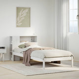 Bookcase Bed without Mattress White 75x190 cm Small Single Solid Wood Pine 3321560