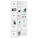 Room Divider 3 Panels White Solid Wood Paulownia 358688