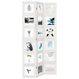 Room Divider 3 Panels White Solid Wood Paulownia 358688