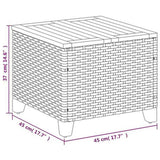 Garden Table Black 45x45x37 cm Poly Rattan Acacia Wood 366325