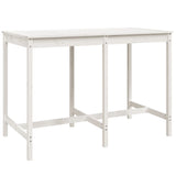 7 Piece Garden Bar Set White Solid Wood Pine 3154756