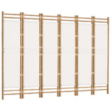 Folding 6-Panel Room Divider 240 cm Bamboo and Canvas 350626