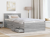 Daybed Manual Grey Sonoma and Black 75 x 190 cm Engineered Wood 3408541