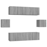 6 Piece TV Cabinet Set Grey Sonoma Engineered Wood 3120267