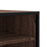 Shoe Bench Brown Oak 84x40x53.5 cm Engineered Wood and Metal 849233