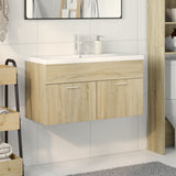 Bathroom Sink Cabinet with Built-in Basin Sonoma Oak 3324985