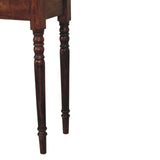 Solid Wood Turned Legs 3 Drawer Chestnut Console, 3 Drawers, Dark Brown B2743P403487