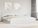 Bed Frame with Drawer White 200 x 200 cm Engineer Wood 3411082
