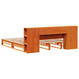 Bookcase Bed without Mattress Wax Brown 200x200 cm Solid Wood 3323889