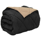 Full Year Duvet Black and Taupe 220 x 240 cm Microfiber 42025617
