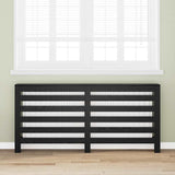 Radiator Cover Black Oak 175 x 20 x 82 cm Engineered Wood 869221