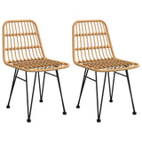 Garden Chair Set of 2 Black Steel, polyethylene with a rattan look 319428
