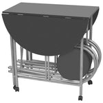 Five Piece Folding Dining Set MDF Black 243902