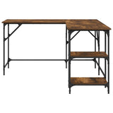 Desk Smoked Oak 139x139x75 cm Engineered Wood 837589