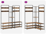 Coat Stand with Shoes Bench Old Wood 143 x 30 x 199.5 cm 8012048
