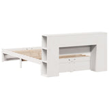 Bookcase Bed without Mattress White 120x200cm Solid Wood Pine 3322358