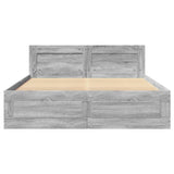 Bed Frame with Headboard without Mattress Grey Sonoma 120x200 cm 3295574