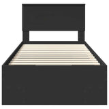Bed Frame Black 120 x 123 cm Engineered Wood 3408880