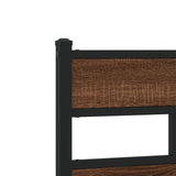 ZNTS Metal Bed Frame without Mattress Brown Oak 75x190 cm Small Single 4017316