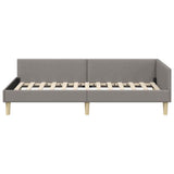 Corner Bed Frame with Headboard Taupe 80 x 200 cm Fabric 42016106