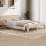 Bed Frame without Mattress Solid Wood Pine 140x190cm 810475