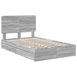Storage Bed Grey Sonoma 120 x 200 cm Engineered Wood 3412705