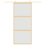 ZNTS Sliding Door Gold 90x205 cm Frosted ESG Glass and Aluminium 155152